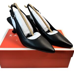 Katy Perry Heels The Oceanview Sling Back Women 5M Black Softy Nappa NEW in Box